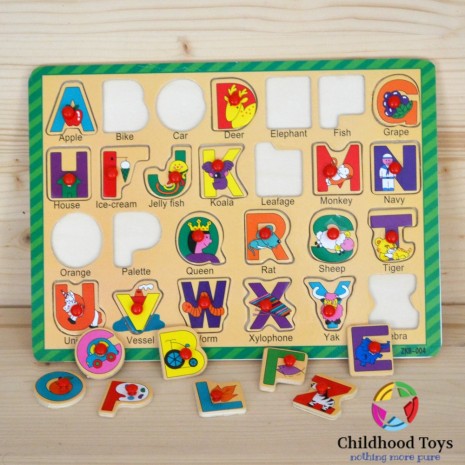 Puzzle incastru lemn cu litere M6