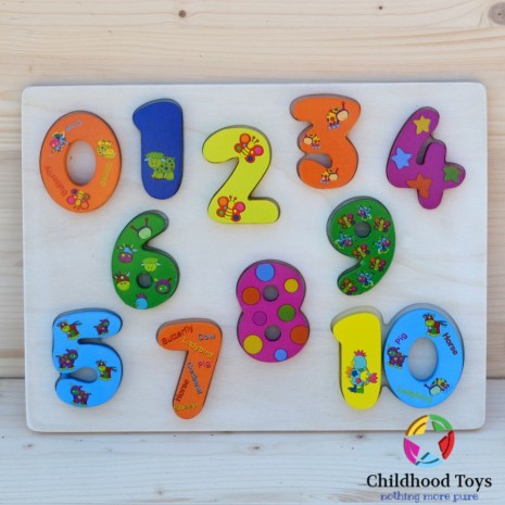 Puzzle lemn cifre 3D