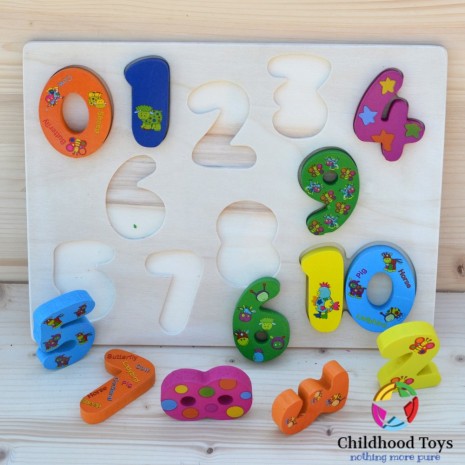 Puzzle lemn cifre 3D