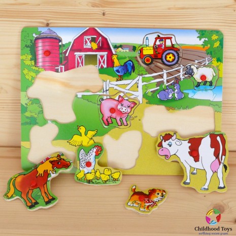 Puzzle incastru lemn ferma animalelor N3