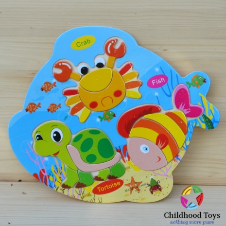 Puzzle lemn cu animale marine B2
