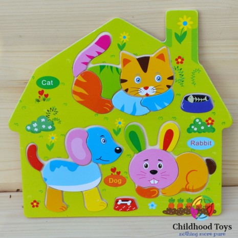 Puzzle lemn cu animale domestice B3