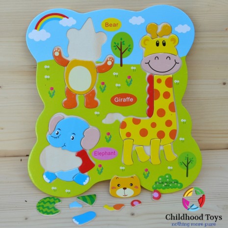 Puzzle lemn cu animale B1