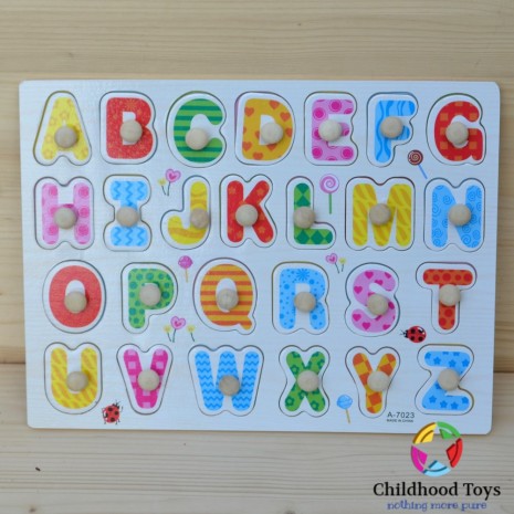 Puzzle incastru lemn literele alfabetului