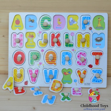 Puzzle incastru lemn literele alfabetului