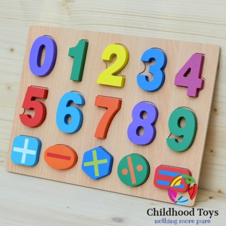 Puzzle lemn cu cifre 3D