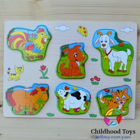 Puzzle din lemn 3D cu animale domestice