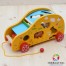 Jucarie de tras camion din lemn cu animalele junglei