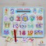 Puzzle incastru lemn cu cifre si creion magnetic