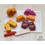 Puzzle incastru lemn cu 5 dulciuri de feliat
