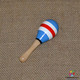 Maracas lemn mic albastru cu alb