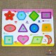 Puzzle incastru lemn cu forme geometrice