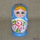 Matrioska lemn albastra