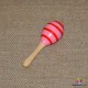 Maracas lemn mic roz cu rosu
