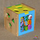 Cub lemn cu forme geometrice si cifre