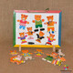 Tabla de scris din lemn cu puzzle ursuleti