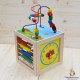 Cub lemn cu abac, forme, ceas si labirint M1