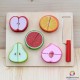Puzzle incastru lemn cu 5 fructe de feliat