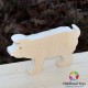 Figurina Porc lemn natur 9cm