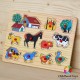 Puzzle incastru lemn ferma animalelor n1
