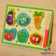 Puzzle lemn cu legume de feliat F2