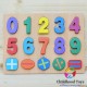 Puzzle lemn cu cifre 3D
